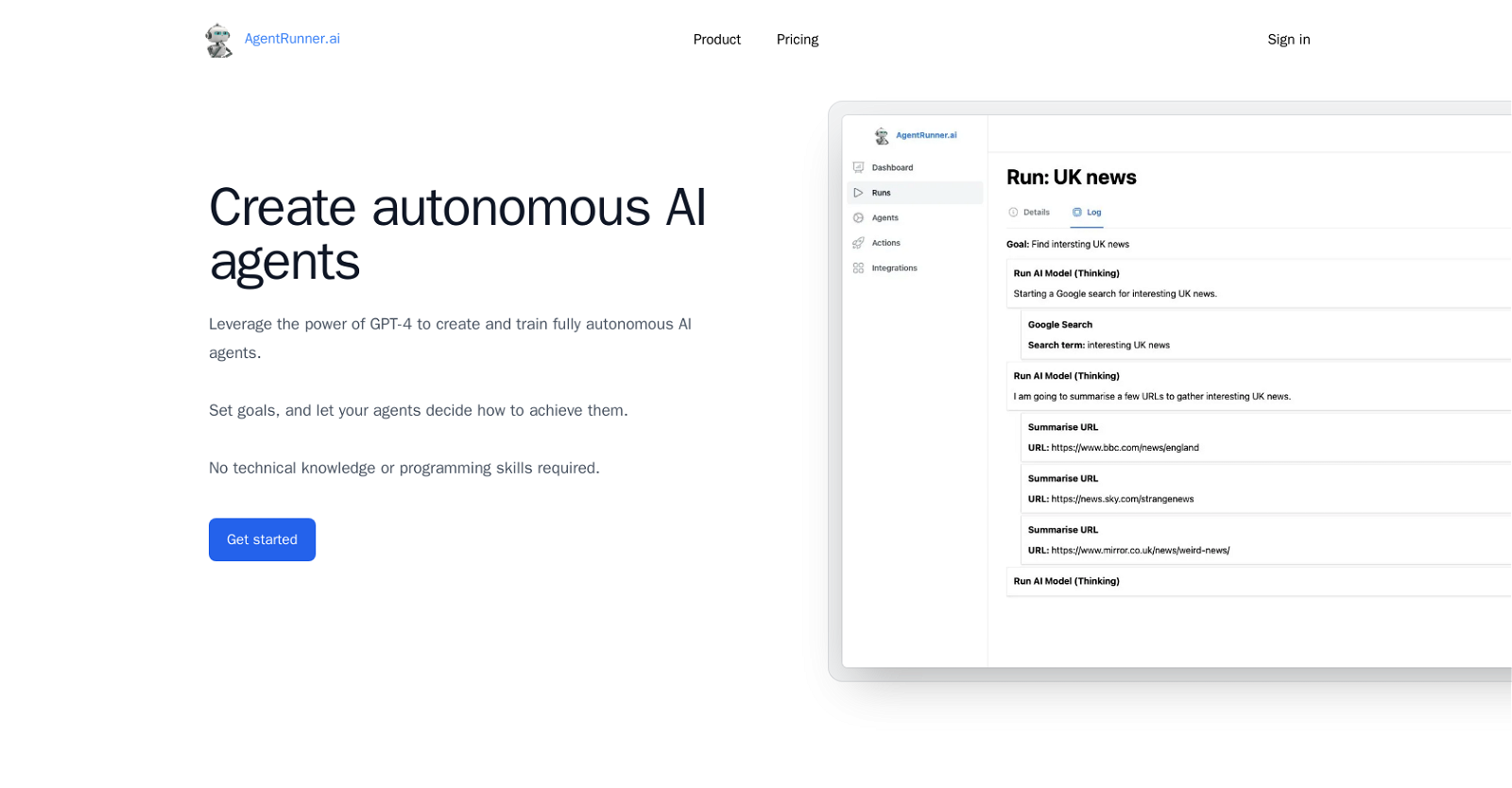 AgentRunner.ai - Create autonomous AI agents