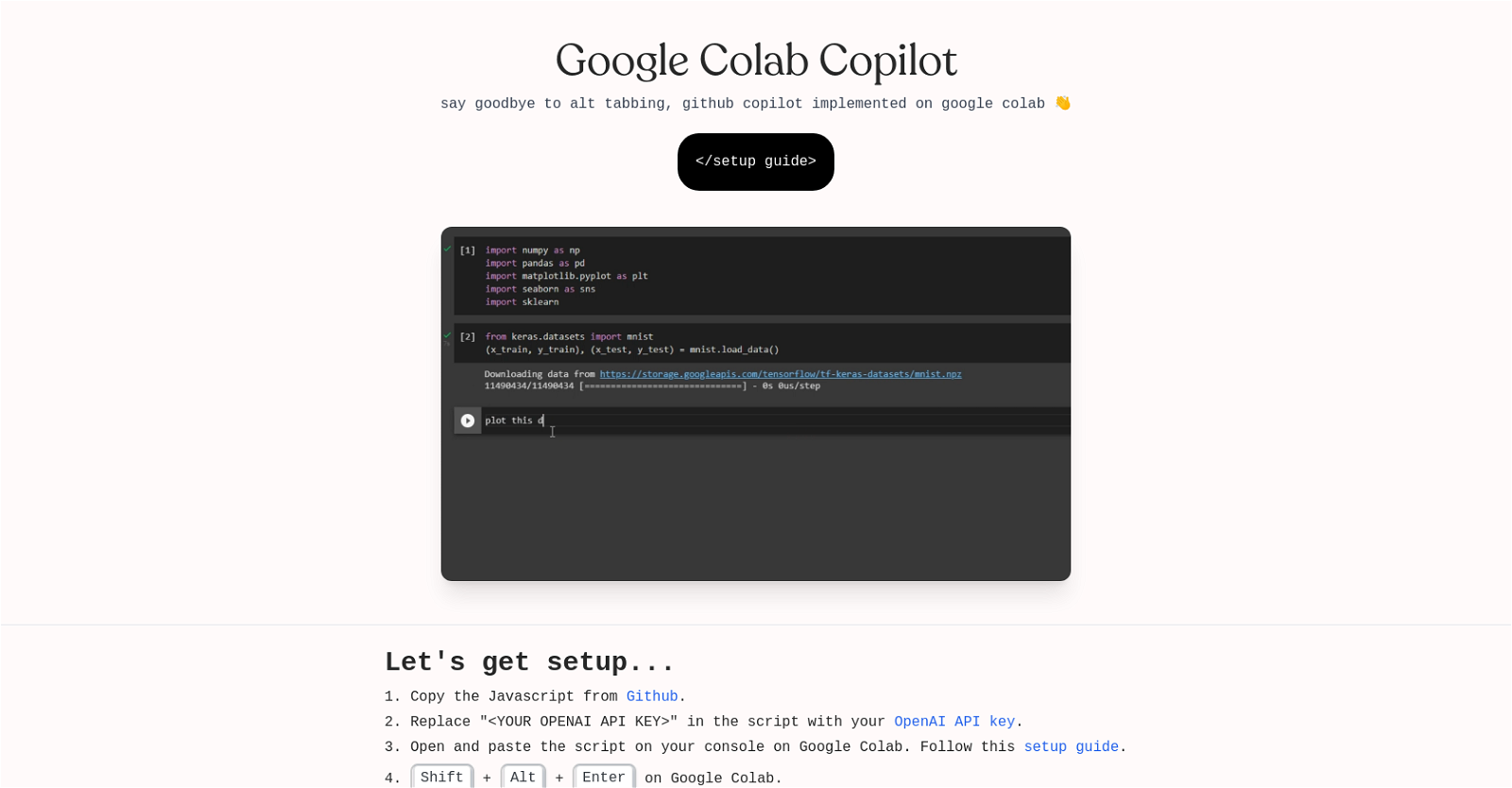 Google Colab Copilot - AI Python coding assistant on Google Collab